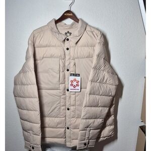 Obermeyer Jacket Mens M Cement Explorer Down Shirt 600 FP Water Resistant NEW